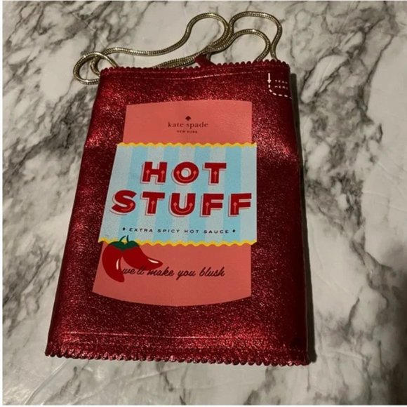 Kate Spade novelty Haute Stuff Hot Sauce Shoulder bag crossbody purse clutch nwo - Picture 8 of 14